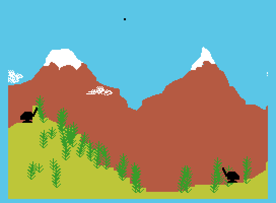 Artillery Duel ColecoVision Screenshot: A shot fired...