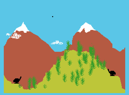 Artillery Duel ColecoVision Screenshot: Another shot fired...