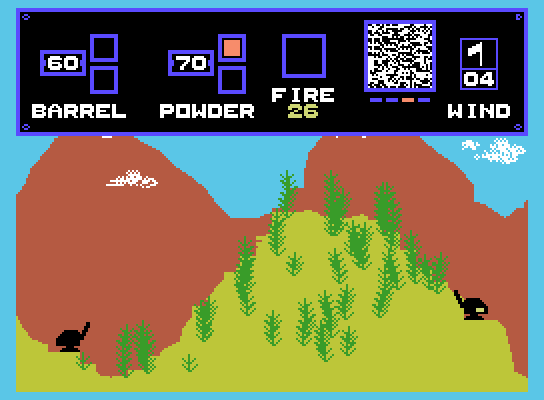 Artillery Duel ColecoVision Screenshot: The next terrain challenge...