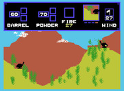 Artillery Duel for ColecoVision - Adjust your barrel and powder for the next shot...