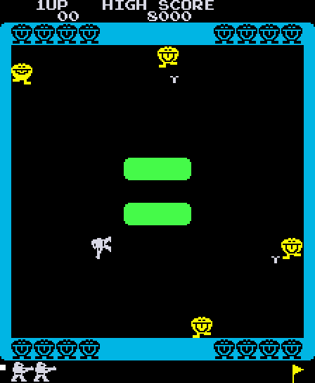 Warp Warp Arcade Screenshot: Game start.
