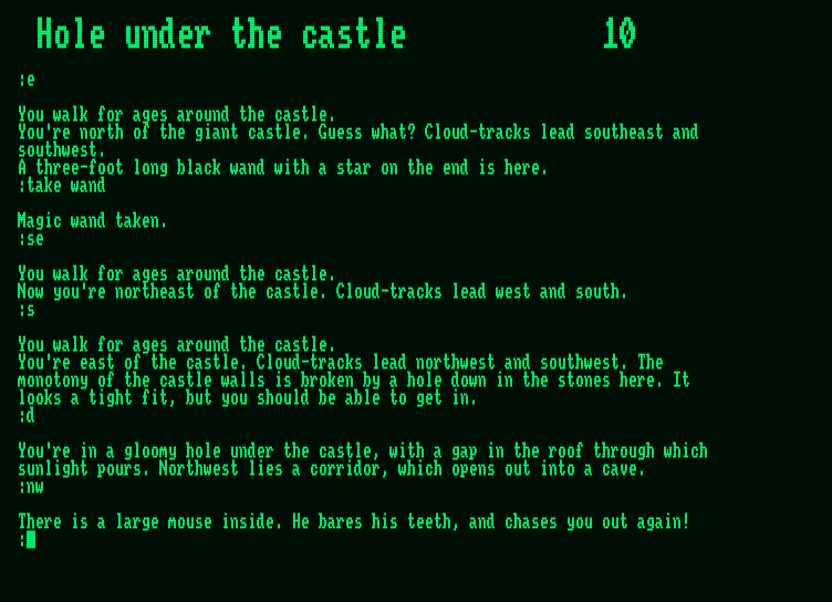 Giant Killer Amstrad PCW Screenshot: Uh oh, this mouse looks dangerous!