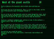 Giant Killer for Amstrad PCW - I climbed up, and there's a giant castle.