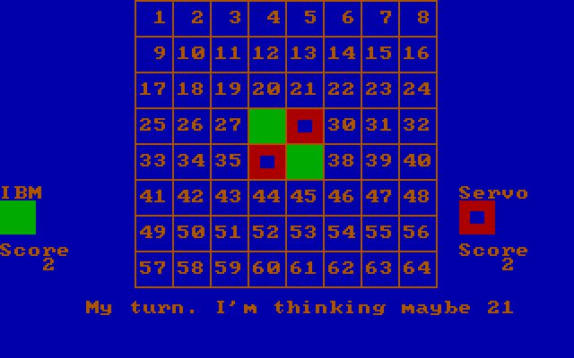 Othello IBM PC/Compatibles Screenshot: Game start.
