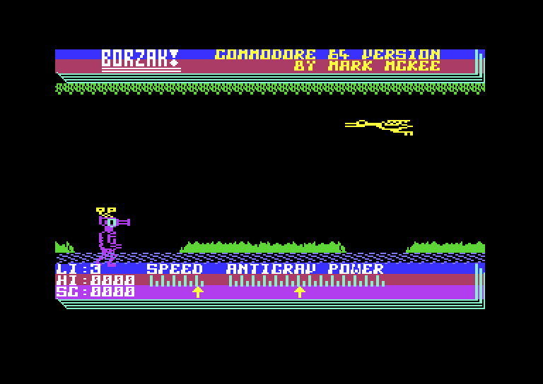 Borzak Commodore 64 Screenshot: Oh no, I'm sinking!