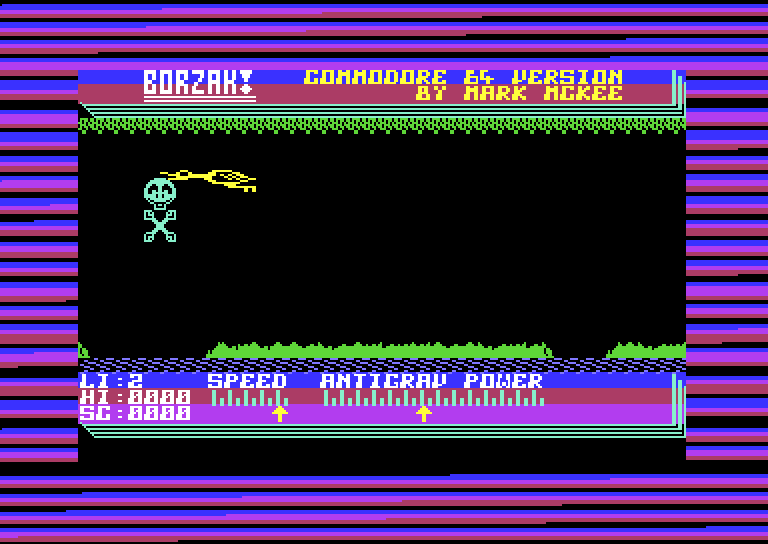 Borzak Commodore 64 Screenshot: Oops, a creature caught me!