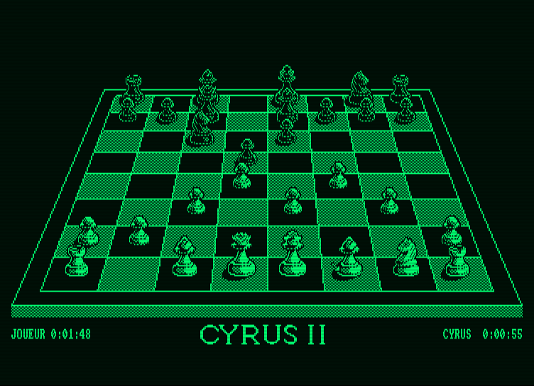 Cyrus II Amstrad PCW Screenshot: The game continues.