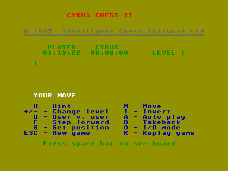 Cyrus II Enterprise Screenshot: In-game menu.