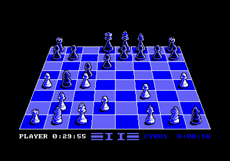 Cyrus II Amstrad CPC Screenshot: Chess in progress...