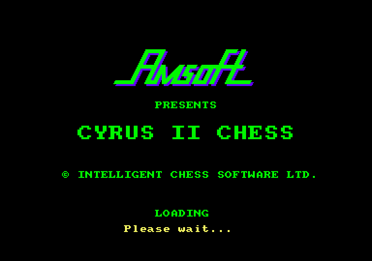Cyrus II Amstrad CPC Screenshot: Loading screen.