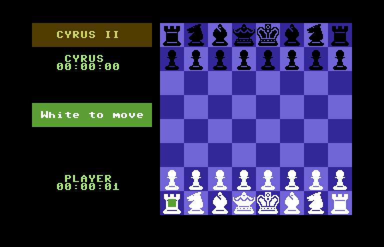 Cyrus II Commodore 64 Screenshot: Starting screen.