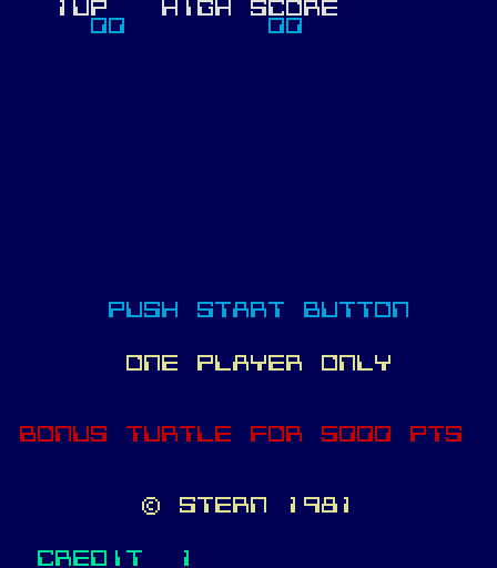 Turtles Arcade Screenshot: Push start button to begin!