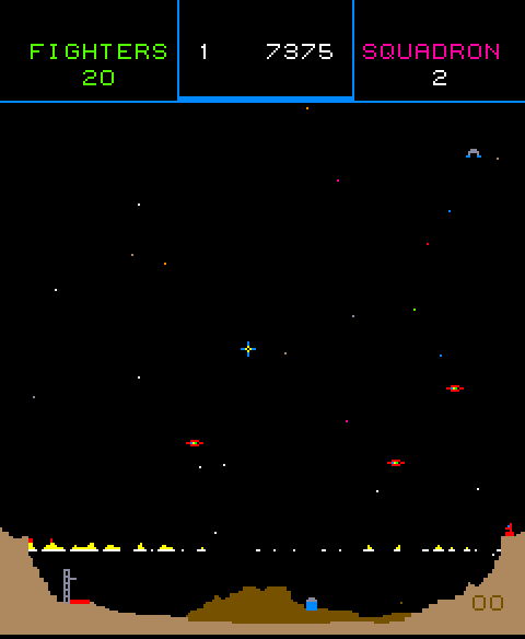Colony 7 Arcade Screenshot: Not much left...it's almost game over!