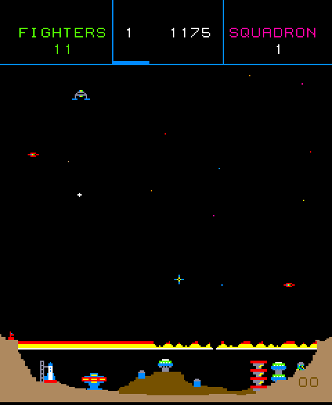 Colony 7 Arcade Screenshot: Enemies are blasting their way through the shield...