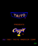Colony 7 for Arcade - Title screen.