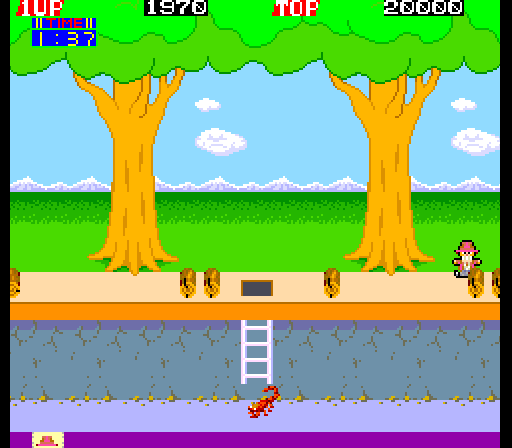 Pitfall II: Lost Caverns Arcade Screenshot: Oops, the rolling logs got me!