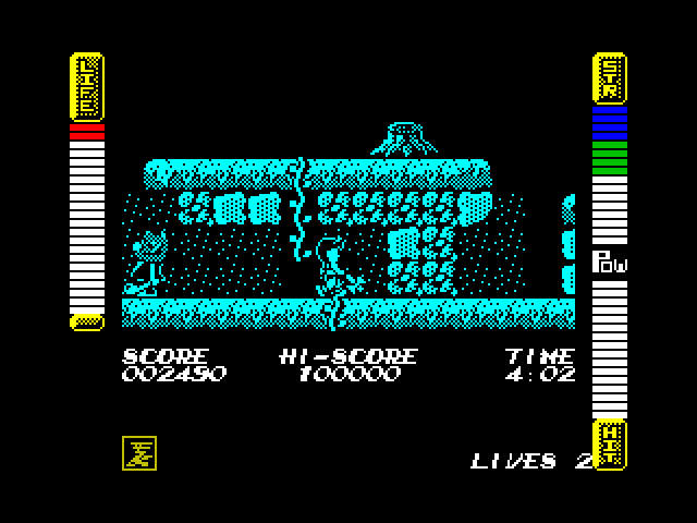 Athena ZX Spectrum Screenshot: You can bash your way through some bricks...