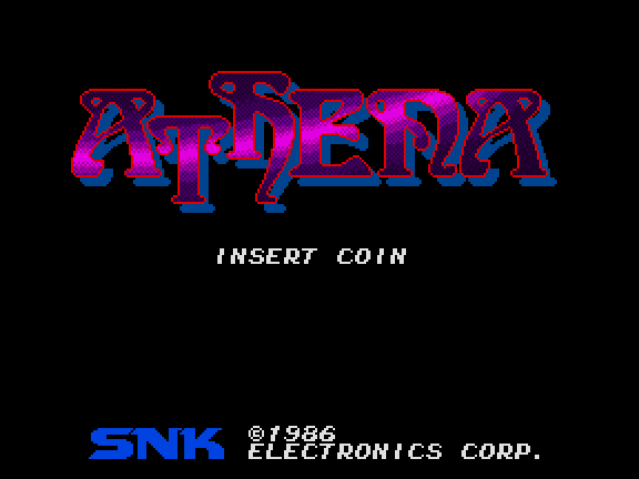 Athena Arcade Screenshot: Title screen.