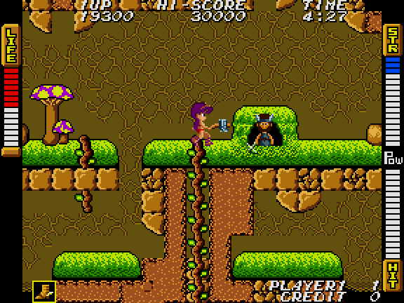 Athena Arcade Screenshot: Watch out for those guys hiding!