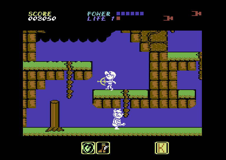 Athena Commodore 64 Screenshot: Making my way down to see if anything is there...