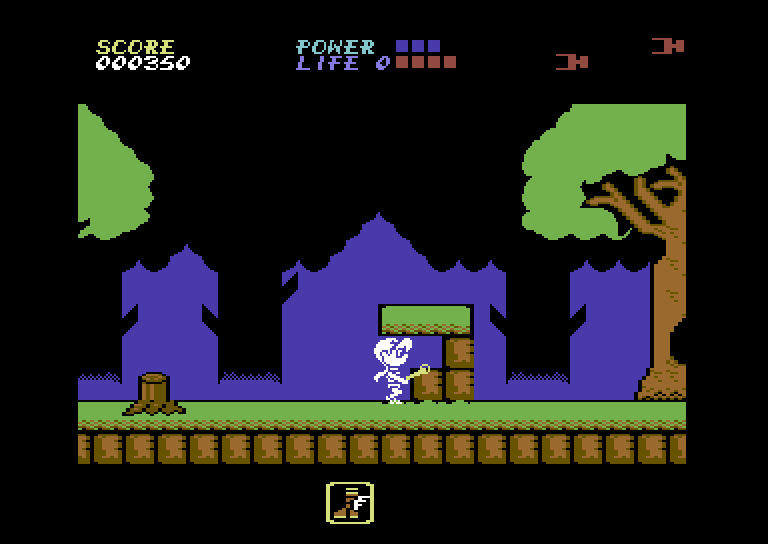 Athena Commodore 64 Screenshot: Break these bricks and maybe you'll find something...
