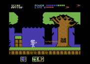 Athena for Commodore 64 - This deadly tree is the end of level boss.