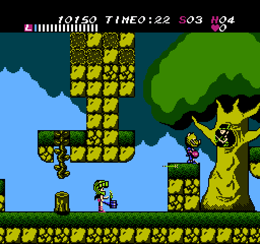 Athena NES / Famicom Screenshot: That archer in the tree is troublesome!