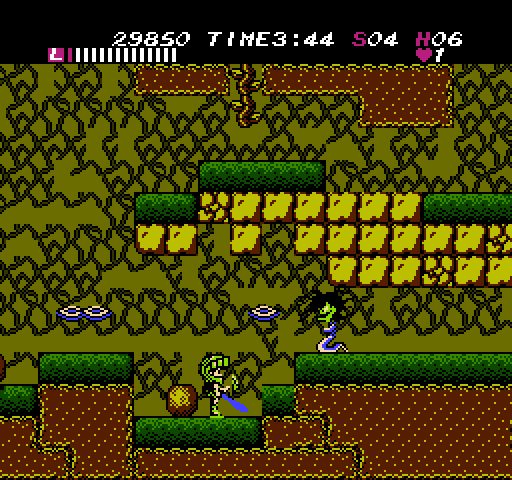 Athena NES / Famicom Screenshot: This snake is troublesome.