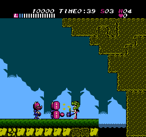 Athena NES / Famicom Screenshot: Bashing enemies while trapped in a corner.