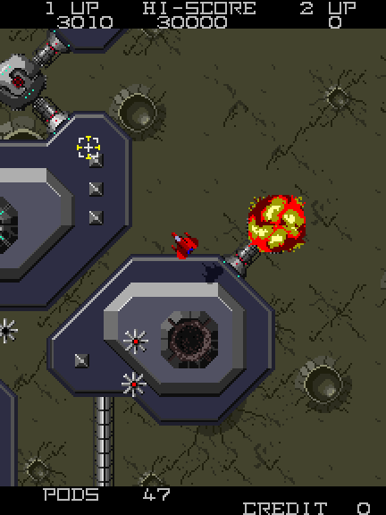 Vanguard II Arcade Screenshot: One more pod down!
