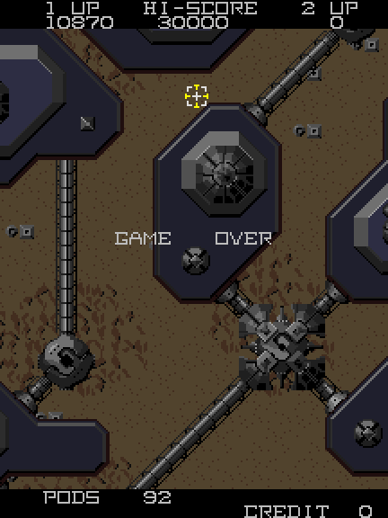 Vanguard II Arcade Screenshot: Game over.