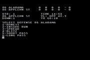 3 in 1 College & Pro Football for Atari 8-bit - Select defense.