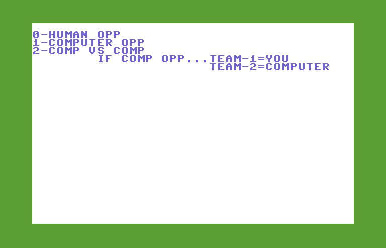 Courtside College Basketball Commodore 64 Screenshot: Setting up the players.