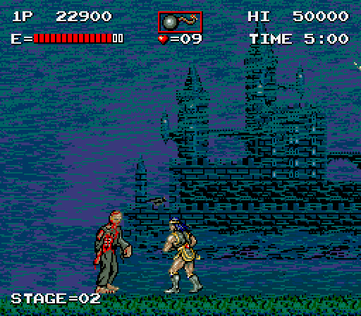 Haunted Castle Arcade Screenshot: Zombies and bats appear!