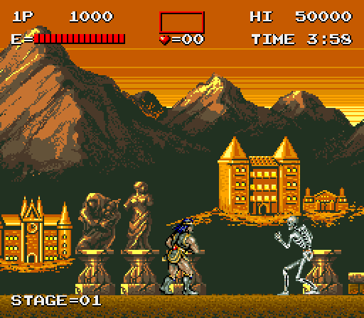 Haunted Castle Arcade Screenshot: Game start.