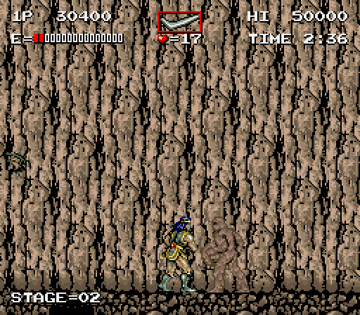 Haunted Castle Arcade Screenshot: It's hard to see, but a mud creature is attacking!