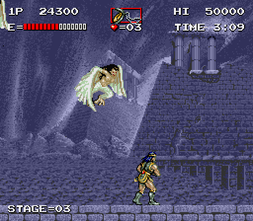 Haunted Castle Arcade Screenshot: It's a surprise attack! Lookout...