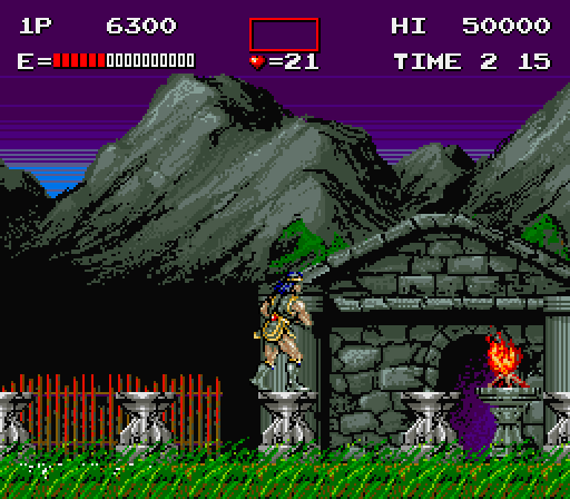 Haunted Castle Arcade Screenshot: There's a flame ahead...