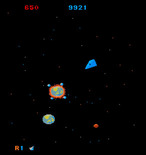 Mad Planets for Arcade - Your ship can move anywhere on the screen and rotate.