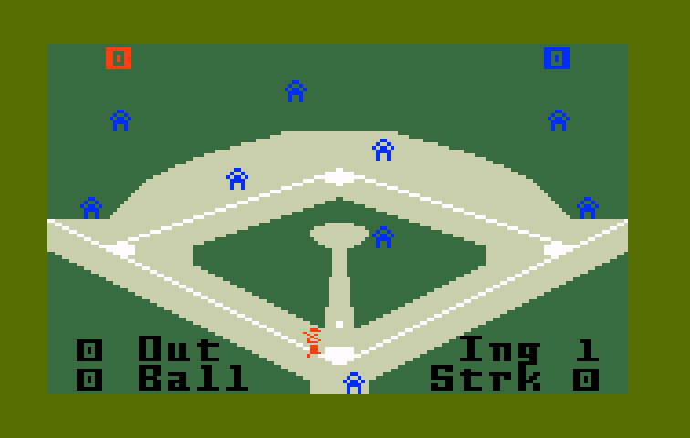 World Championship Baseball Intellivision Screenshot: The game begins!