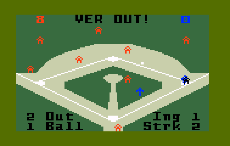 World Championship Baseball Intellivision Screenshot: And I'm out...