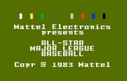 World Championship Baseball for Intellivision - Title screen.