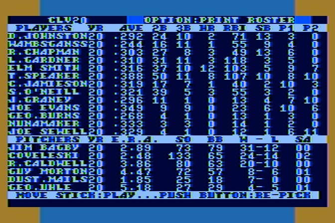 Monday Morning Manager Atari 8-bit Screenshot: The second team...