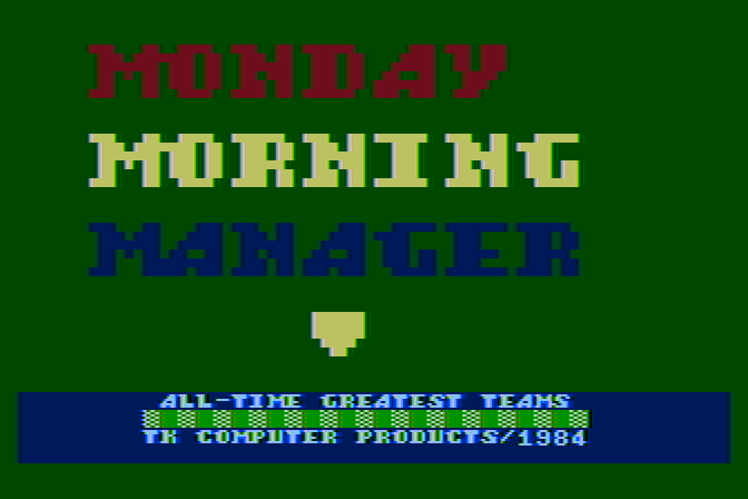 Monday Morning Manager Atari 8-bit Screenshot: Continuing to load the game.