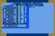 Monday Morning Manager for Atari 8-bit - The second player can setup their team too...