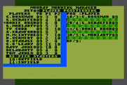 Monday Morning Manager for Atari 8-bit - Selecting positions.