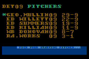 Monday Morning Manager for Atari 8-bit - Select a starting pitcher.
