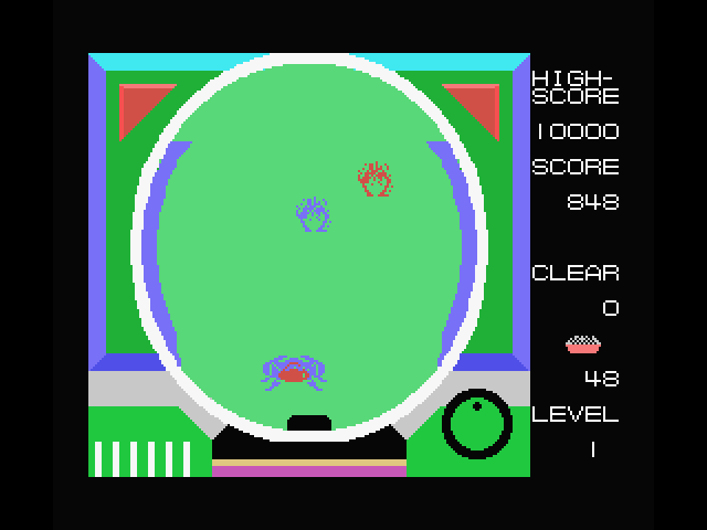 Pachinko-U.F.O. MSX Screenshot: Two aliens hit, one to go!
