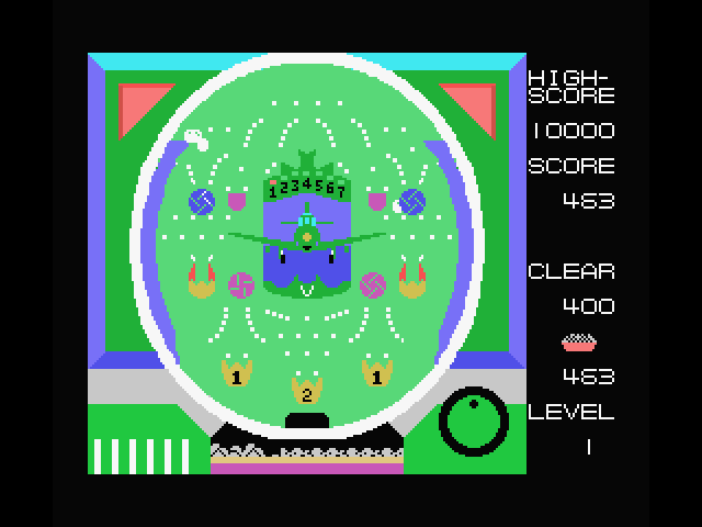 Pachinko-U.F.O. MSX Screenshot: Airplane wings are open now...