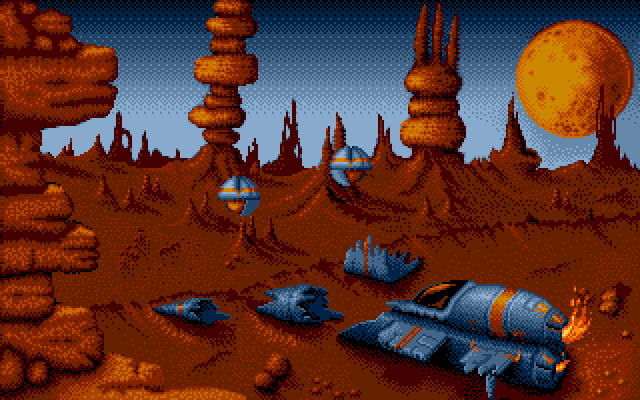 Anarchy Amiga Screenshot: Game over screen.